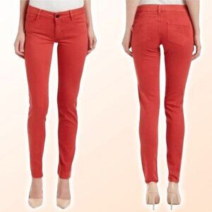 MAJE Broder Tomette Skinny Jean Sz XS Washed Red Pink